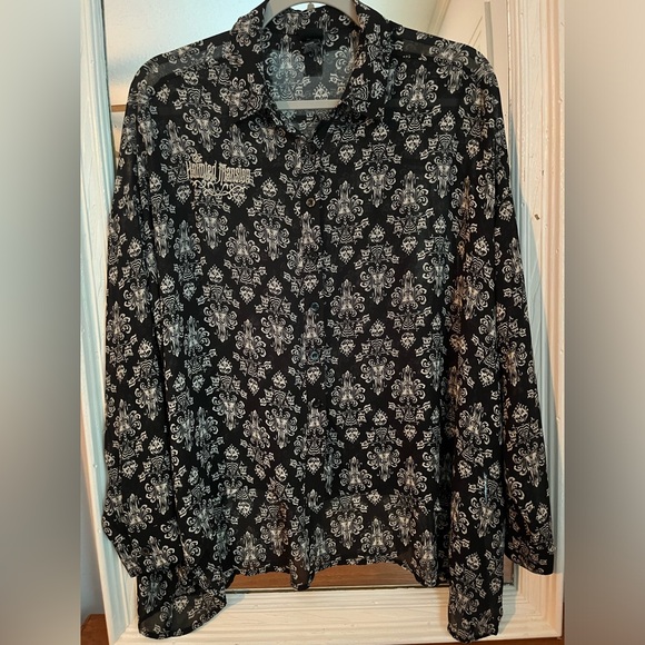 Her Universe Disney The Haunted Mansion Sheer Button Up Size Small - Picture 3 of 4